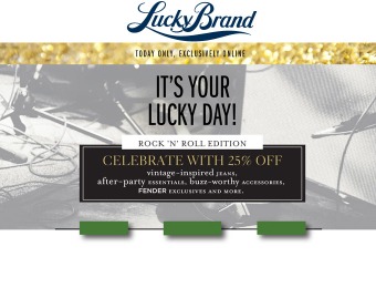 25% off Select Lucky Brand Styles