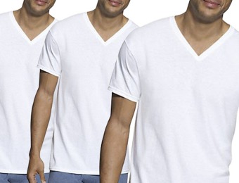75% off 7-Pack: Hanes 100% Cotton V-Neck Men's Undershirts