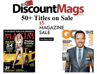 DiscountMags Magazine Sale - 50+ Titles for $5 Each