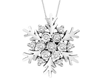 $161 off Sterling Silver Diamond Snowflake Pendant Necklace