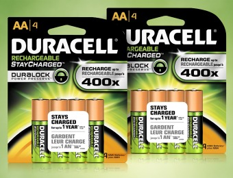 59% off 8-Pk Duracell Stay-Charged Rechargeable AA Batteries