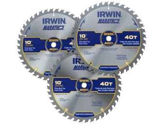 62% off Irwin 3-Pack Marathon 10-in Circular Saw Blade