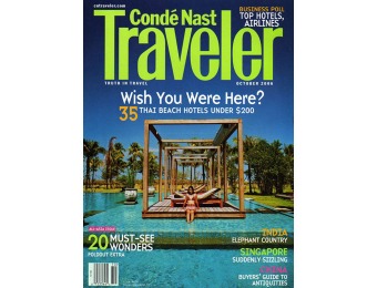 89% off Conde Nast Traveler Magazine, $4.99 / 12 Issues
