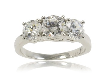 79% off 2 cttw 3-Stone Certified Diamond Ring in 14K White Gold