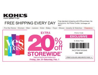 Extra 20% off Storewide at Kohls.com
