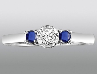 70% off 1/3 Cttw. Diamond and Sapphire Sterling Silver Ring