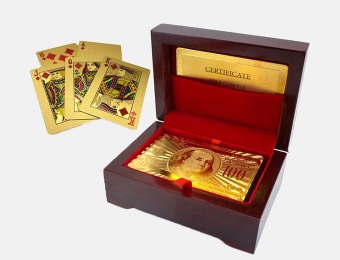 91% off 24kt Gold-Plated Playing Cards w/ Case & Certificate