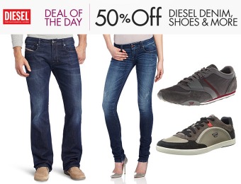 50% off Diesel Denim, Underwear, Shoes, and More
