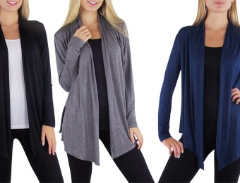 73% off 3-Pack Lightweight Cardigans, Black, Charcoal, and Navy