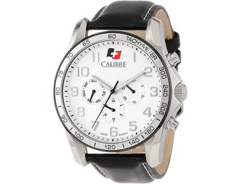 $195 off Calibre Men's "Buffalo" Stainless Steel and Leather Watch