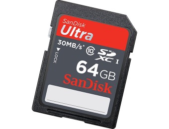 $60 off SanDisk Ultra 64GB SDXC UHS-I Class 10 Memory Card