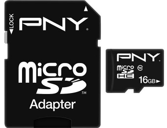 50% off PNY 16GB microSDHC Class 10 Memory Card