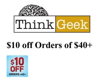 $10 off Orders of $40+ at ThinkGeek.com