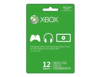 $20 Off Xbox Live 12-Month Gold Membership Card