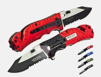 82% off Wartech USA 8" Folding Tactical Survival Knife, 4 Styles
