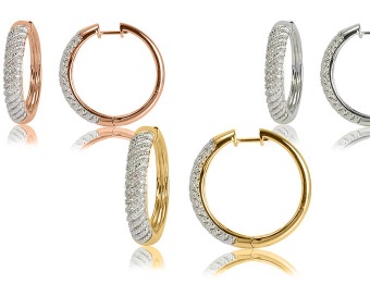 84% off 1/10 CTTW Diamond Hoops, Multiple Styles Available