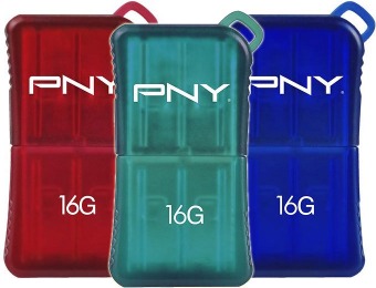56% off PNY Micro Sleek 16GB USB 2.0 Flash Drive, 4 Colors