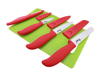 57% Off Rosewill 5-Piece Ceramic Knife and Cutting Board Set