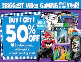 Buy 1 Get 1 50% off on ALL video games and accessories