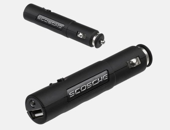 88% off 2-Pack Scosche USB12VFL Car Charger and LED Flashlight