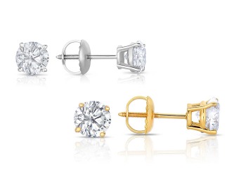 86% off 14K 1 CTTW Certified Diamond Stud Earrings