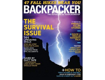 87% off Backpacker Magazine Subscription, $4.50 / 9 Issues