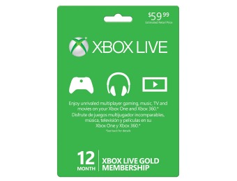28% off Microsoft Xbox LIVE 12 Month Gold Card