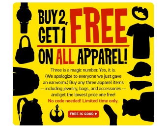 Buy Two, Get One Free on All Apparel at ThinkGeek