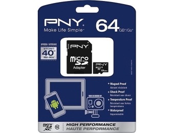56% off PNY Professional X 64GB MicroSDXC Class 10 Memory Card