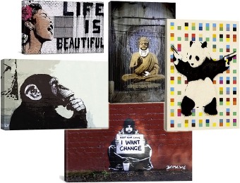 $122 off iCanvasArt Banksy 26"x18" Museum-Quality Canvas Art Prints