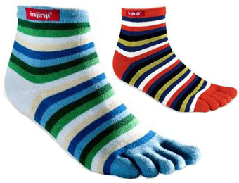 72% Off Women's Injinji Rainbow Stripe Mini Crew Toe Socks
