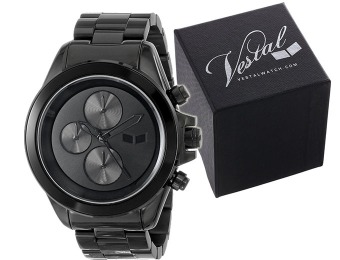 $202 off Vestal ZR-2 Minimalist Black Stainless Steel Watch