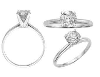 82% off 14K White Gold 1 CTW Diamond Solitaire Ring