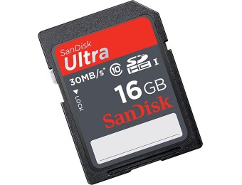 70% off SanDisk Ultra 16GB Secure Digital SDHC Class 10 Memory Card