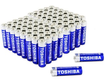 54% off 80-Pack: Toshiba AA 1.5V Alkaline Batteries