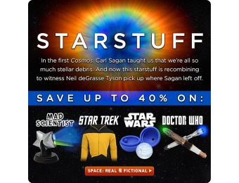 Up to 40% off Science & Sci-Fi Gear at ThinkGeek.com