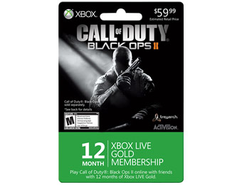 $25 Off Call of Duty: Black Ops II Xbox Live Membership Card