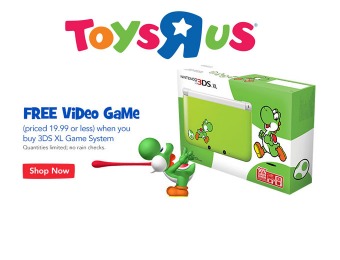 Free Video Game with 3DS XL Game System Purchase at Toys R Us