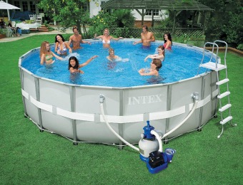 57% off Intex 18ft x 52in Pool Package with Sand Filter Pump