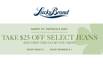 $25 off Select Jeans Styles at Lucky Brand