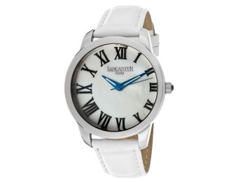 85% off Lancaster Italy Women's Mother of Pearl Leather Watch
