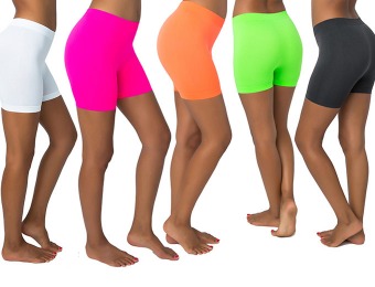 71% off 3-Pk Women’s Seamless Nylon & Spandex Blend Long Shorts