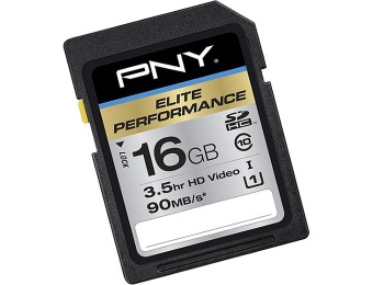 Extra $20 off PNY Pro Elite 16GB SDHC Class 10 UHS-1 Memory Card