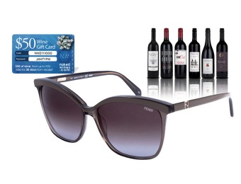 80% off Fendi Cat Eye Sunglasses & $50 Wine Voucher