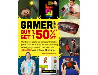 Buy One, Get One 50% off Gamer Stuff at ThinkGeek