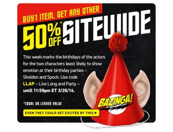 Buy One, Get One 50% off Sitewide at ThinkGeek.com