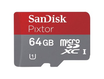 60% off SanDisk Pixtor 64GB microSDXC Class 10 Memory Card