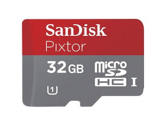 50% off SanDisk Pixtor 32GB microSDHC Class 10 Memory Card