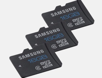 85% off 3-Pack Samsung 16GB MicroSD SDHC Memory Cards