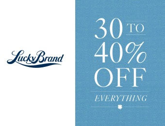 Save 30-40% off Everything at Lucky Brand